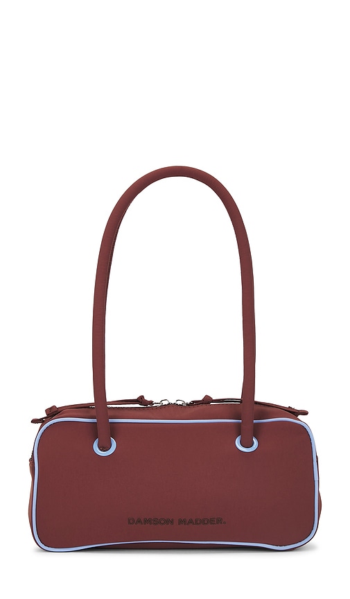 Benny Mini Bowler Bag in Chocolate and Blue in Brown.