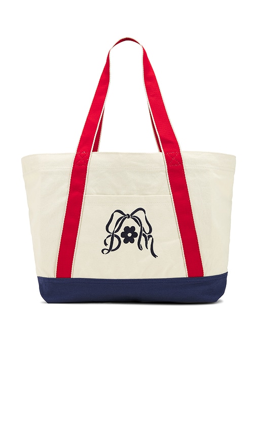 トートバッグ [Damson Madder] CANVAS TOTE BAG WITH EMBROIDERY : ECRU Damson Madder Canvas Tote Bag in Ecru | REVOLVE