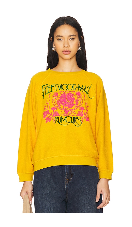 Shop Daydreamer Fleetwood Mac Floral Reverse Sweatshirt In Yellow