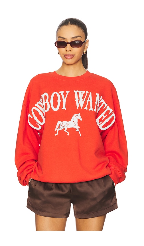 Cowboy Wanted Boyfriend Crew in Red. - size L (also in M, S, XL, XS) - DAYDREAMER - Modalova