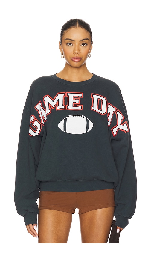 Daydreamer Game Day Crew Sweatshirt In Black