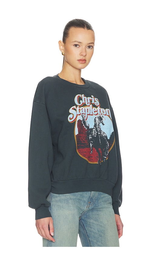  Daydreamer Sudadera Oversize Con Cuello Redondo Chris Stapelton Horse En Color Negro Talla L/xl  (también En S/m). 