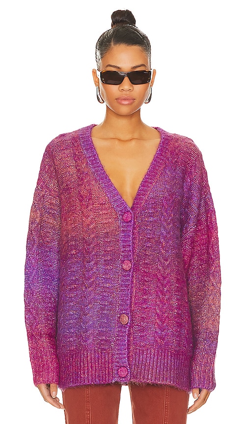 Daydreamer Ombre Cardigan In Wild Orchid