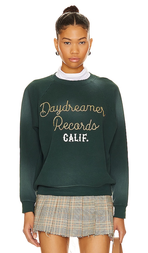 Daydreamer Records Rope Vintage Sweatshirt In Sun Faded Green