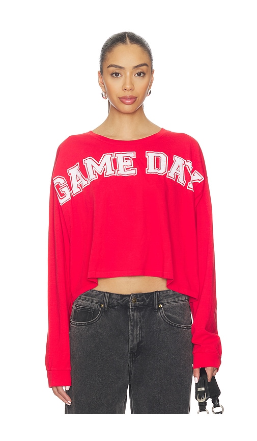 Daydreamer Game Day Meet & Greet Long Sleeve Top In Red