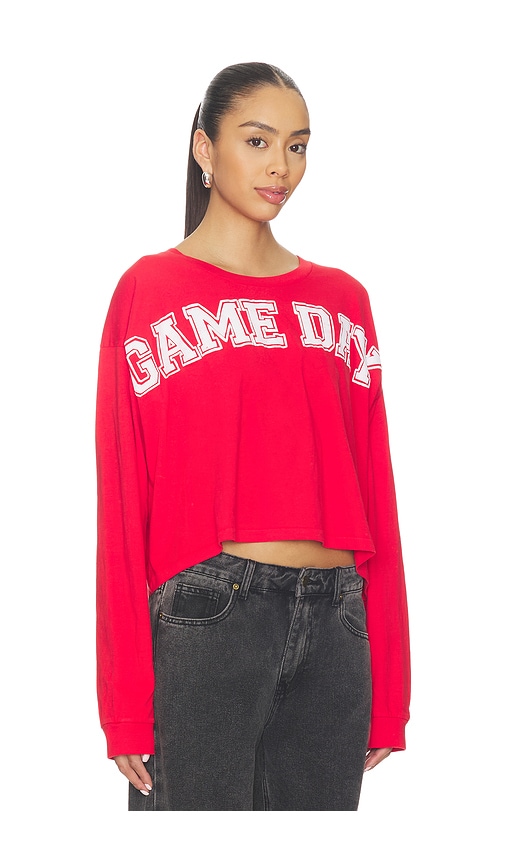 Daydreamer Game Day Meet & Greet Long Sleeve Top In Red