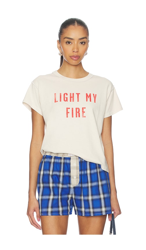 DAYDREAMER The Doors Light My Fire Reverse Gf Tee in Dirty White