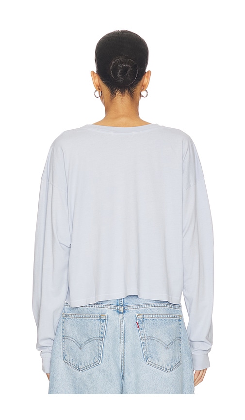  Daydreamer Cow Pattern Horseshoe Meet & Greet Long Sleeve Top In Baby Blue. Size S. Also In Xs, L, Xl. 