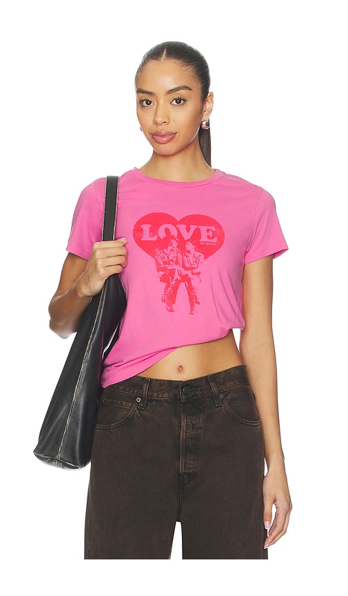 Daydreamer John Lenon Love Is Real Headliner Tee In Classic Pink
