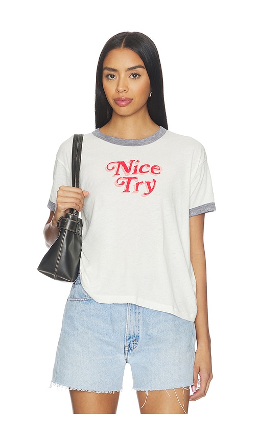 DAYDREAMER Nice Try Burnout Ringer Tee