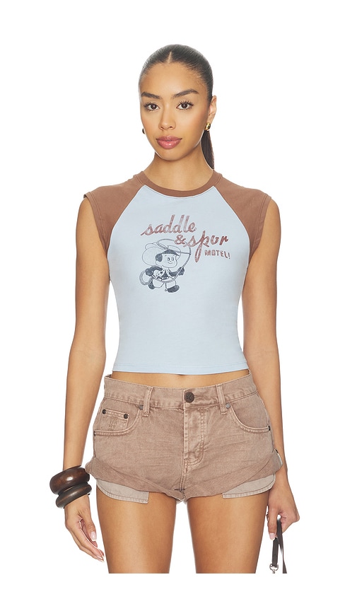 Daydreamer Saddle & Spur Motel Raglan Tank 탑 In Multi