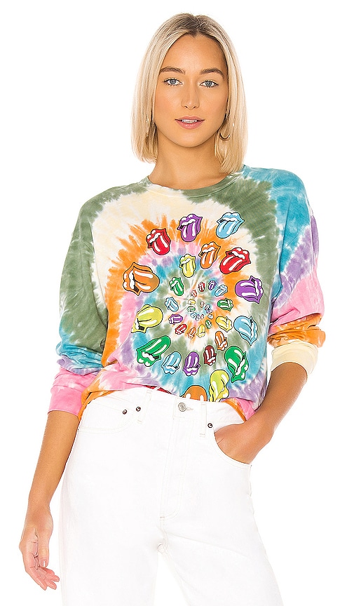 tie dye rolling stones hoodie