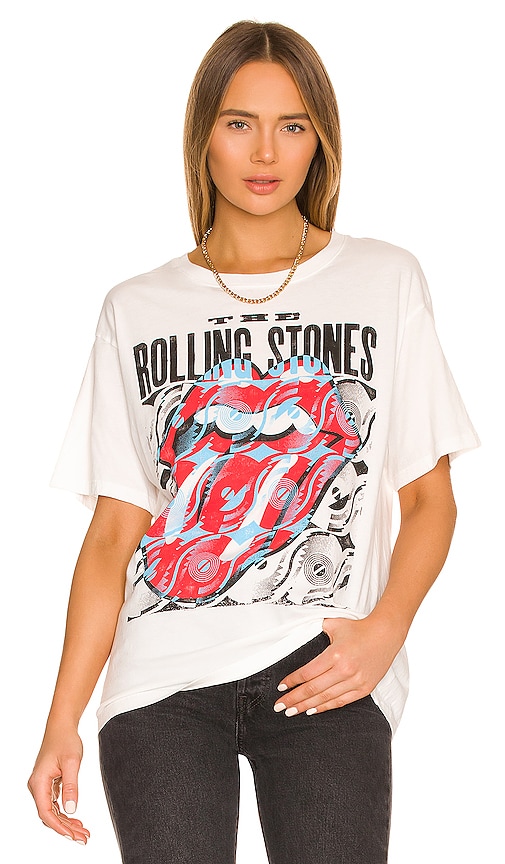 DAYDREAMER Rolling Stones Tee in Vintage White | REVOLVE