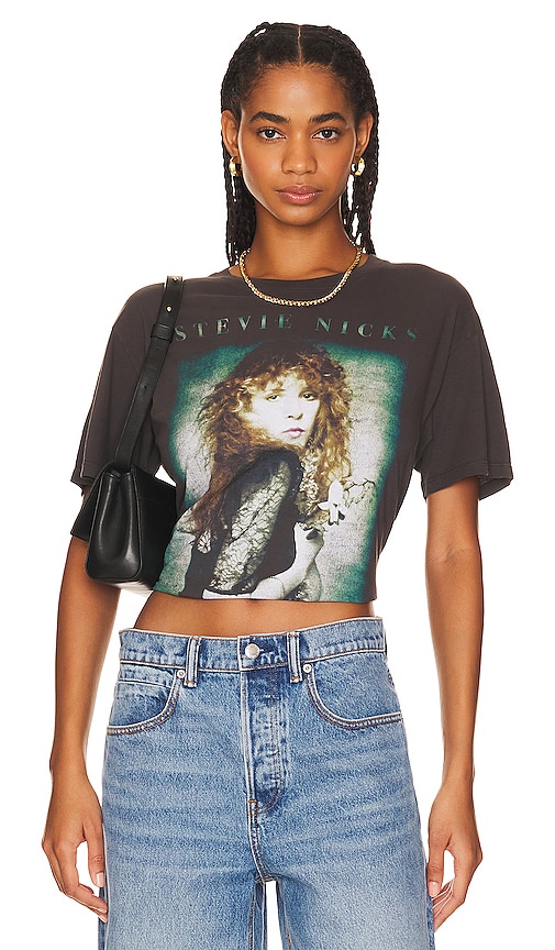 DAYDREAMER Stevie Nicks Photo Boyfriend Tee in Washed Black | REVOLVE