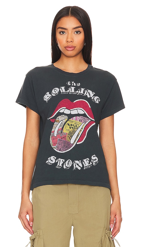 Shop Daydreamer Rolling Stones Ticket Fill Tongue Tour Tee In Black