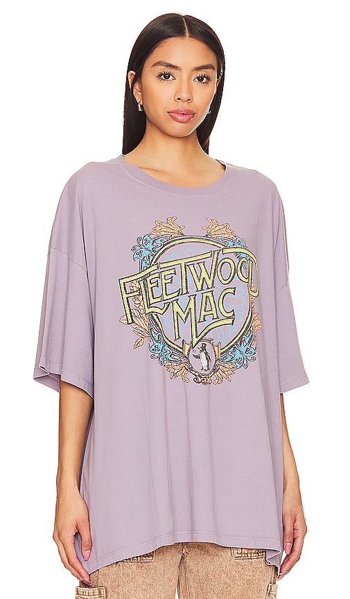 Shop Daydreamer Fleetwood Flower Crest Tee In Purple