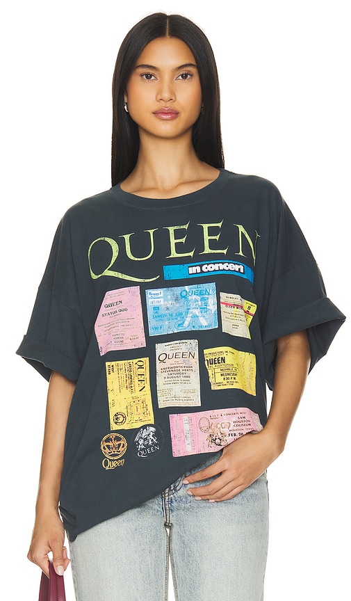 DAYDREAMER Queen Ticket Collage Tee in Vintage Black