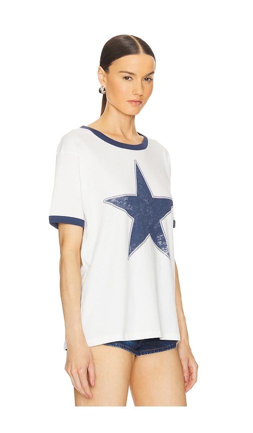 Shop Daydreamer Classic Star Oversized Ringer Tee In White