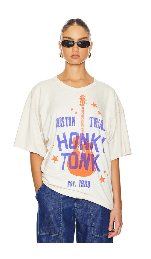 Shop Daydreamer Austin Honky Tonk Oversized Jersey Tee In Cream