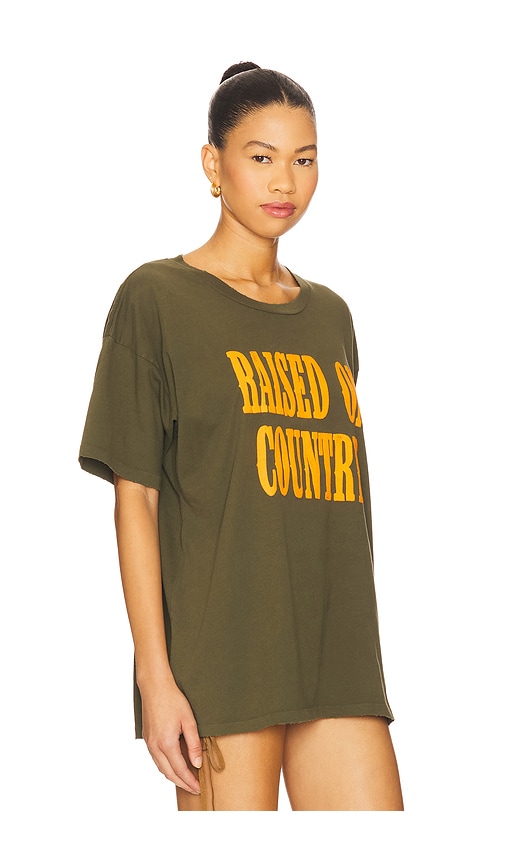 Daydreamer Raised On Country Merch Tee In Green