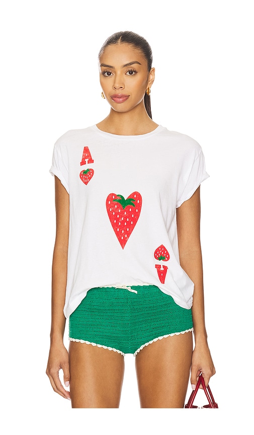Daydreamer Ace Of Strawberries Solo Tee Shirt In White
