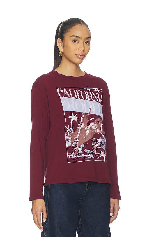 Daydreamer California Rodeo Crew Long Sleeve In Burgundy