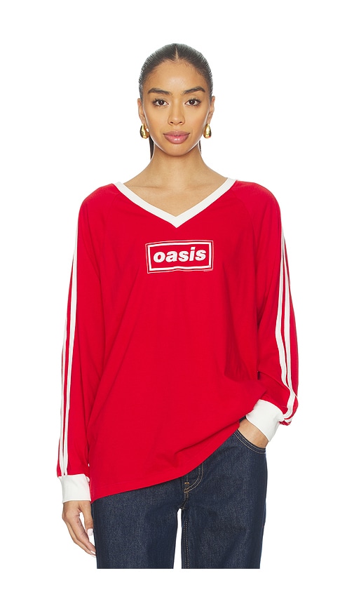 Daydreamer Oasis Box Logo Club Long Sleeve Top In Red