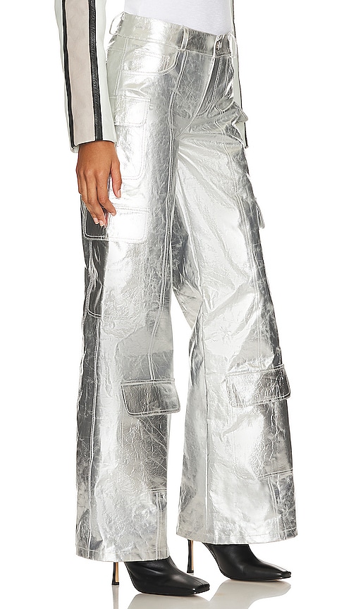 Shop Deadwood Prowress Cargo Pants In Metallic Silver