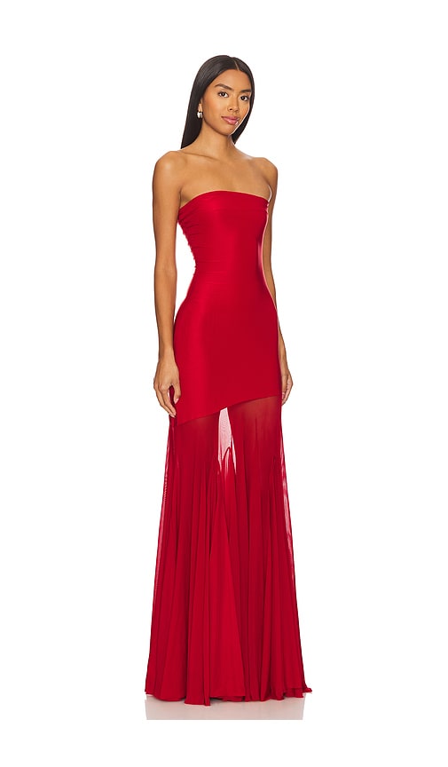 Deme By Gabriella Dahlia Gown In Maroon
