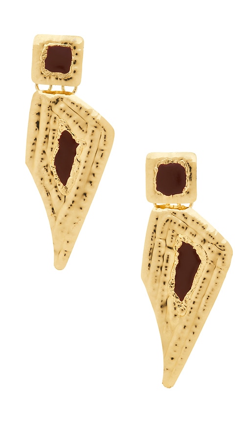 Deme by Gabriella The Amy Earrings in Metallic Gold.