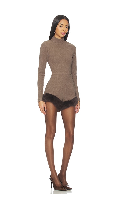 Delfi Teddy Romper In Brown