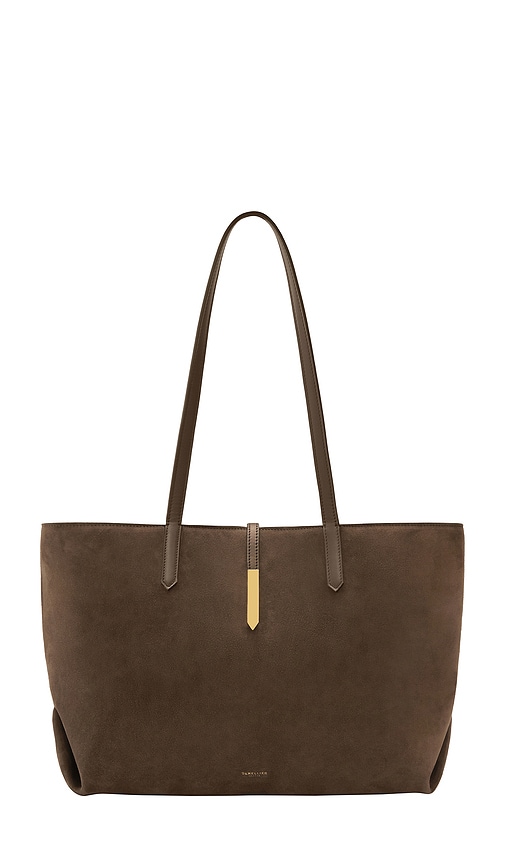 Demellier London Tokyo Tote In Mocha Suede & Mocha Smooth