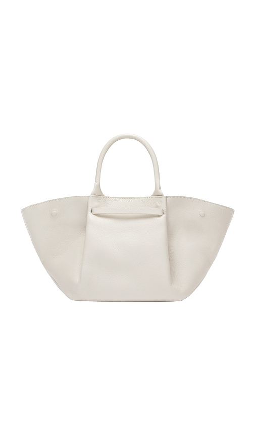 Shop Demellier London Midi New York Tote In Off White Small Grain