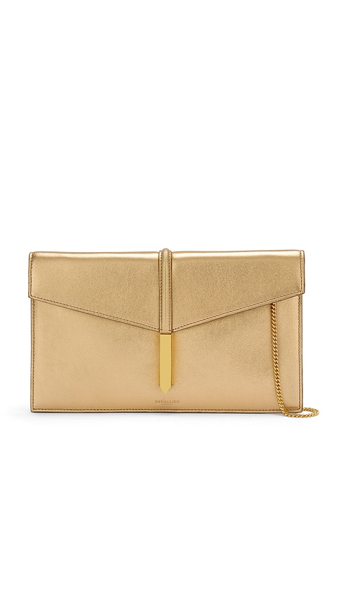 Shop Demellier London Tokyo Clutch In Gold Smooth