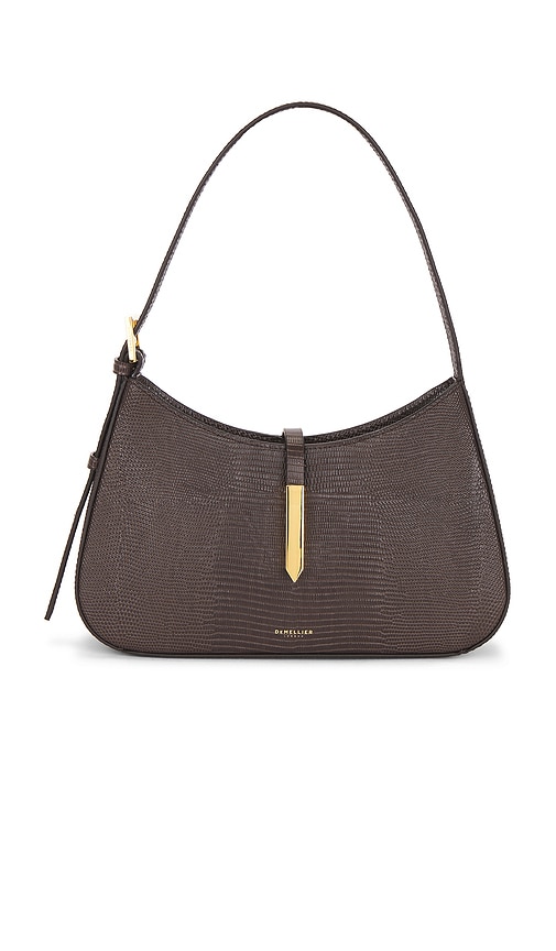 DeMellier London Tokyo Handbag in Espresso Lizard Effect