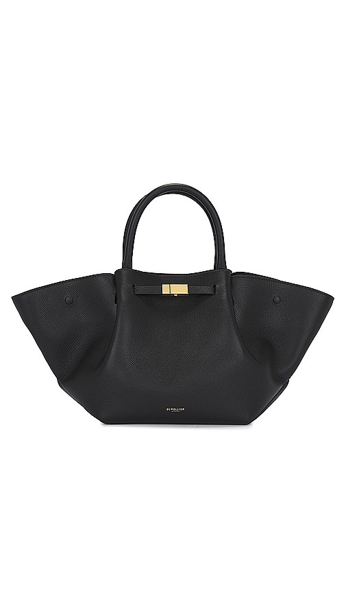 Shop Demellier London Midi New York Tote In 黑色