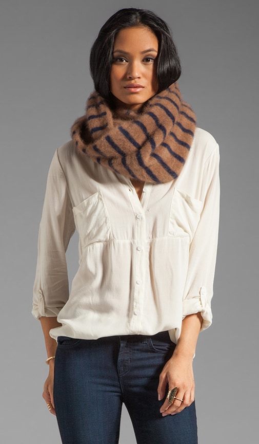 Striped Infinity Mohair Scarf