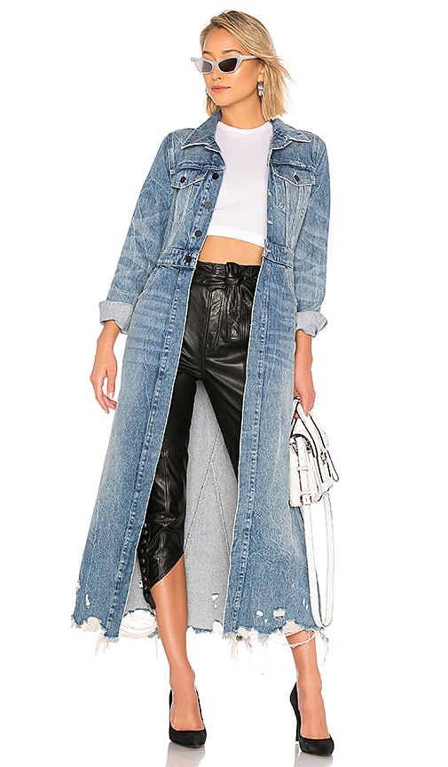 Alexander Wang Fitted Trench Coat in Vintage Light Indigo | REVOLVE