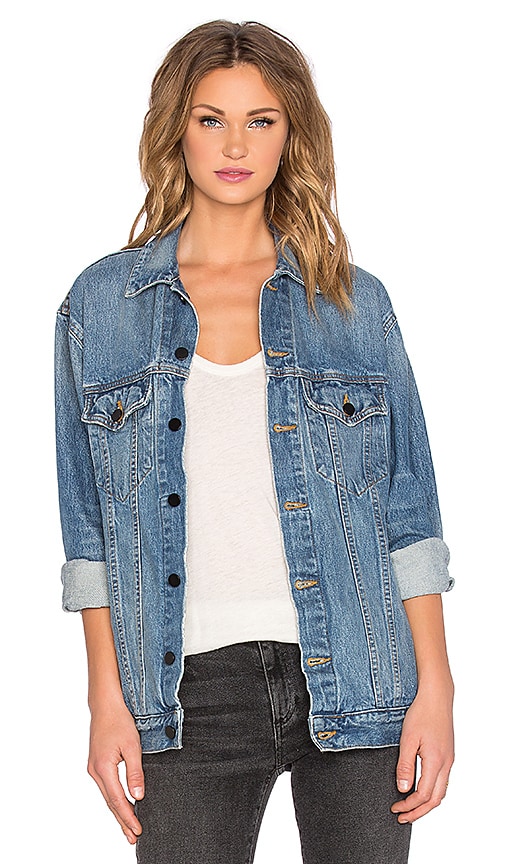 Alexander Wang Daze Oversized Jean Jacket in Light Indigo Aged | REVOLVE