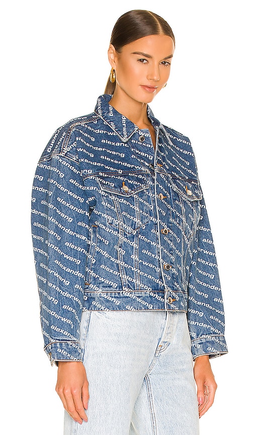 Shop Alexander Wang Game Jacket In Deep Blue & White