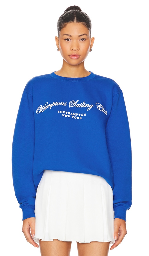 DEPARTURE Hamptons Sailing Club Sweatshirt in Blue & White