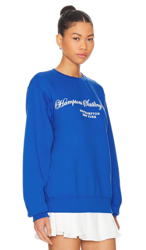 Shop Departure Hamptons Sailing Club Sweatshirt In 蓝色 & 白色