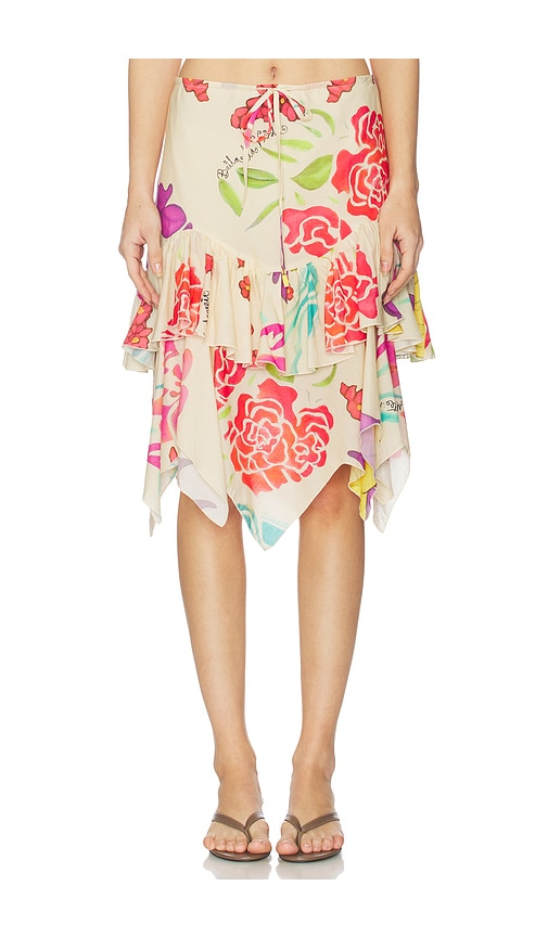 Donde Esteban Flores Voile Skirt in Multi