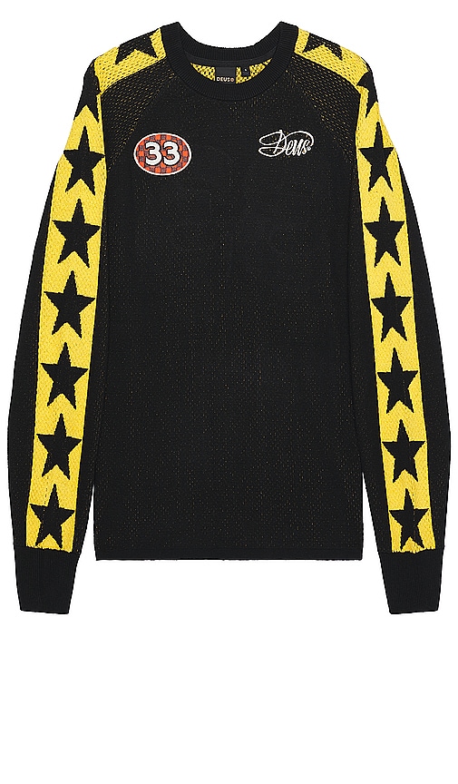 Shop Deus Ex Machina Super Nova Moto Knit Sweater In 黑色