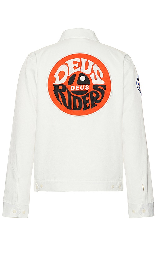 Shop Deus Ex Machina Chime Racing Jacket In White