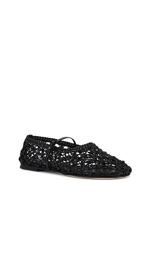 Shop Dear Frances Balla Weave Flat In Black