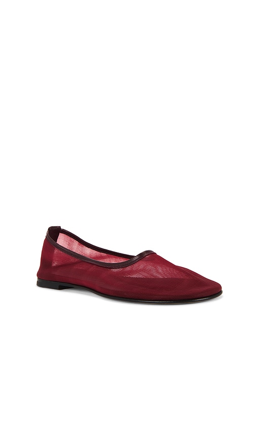 Dear Frances Balla Mesh Flat In Burgundy