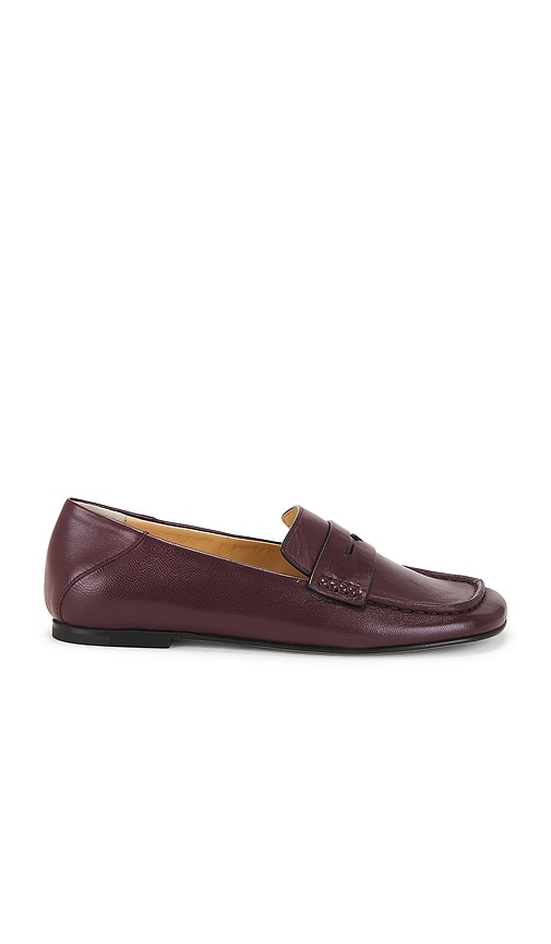 Dear Frances Drew Penny Leather Loafers In Burgundy
