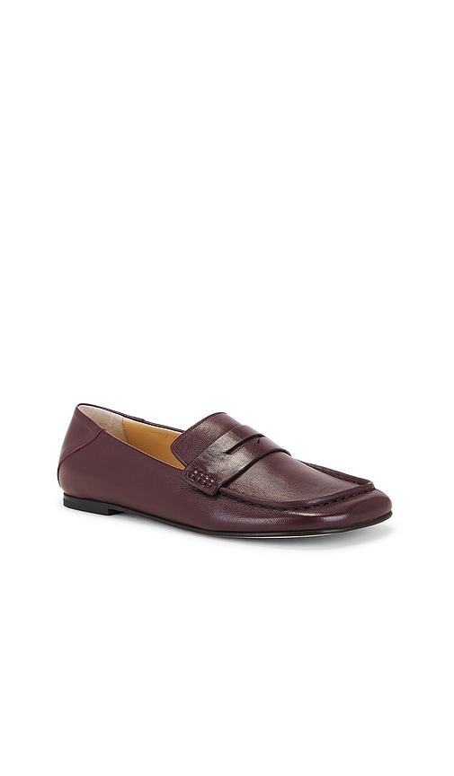 Dear Frances Drew Penny Leather Loafers In Burgundy