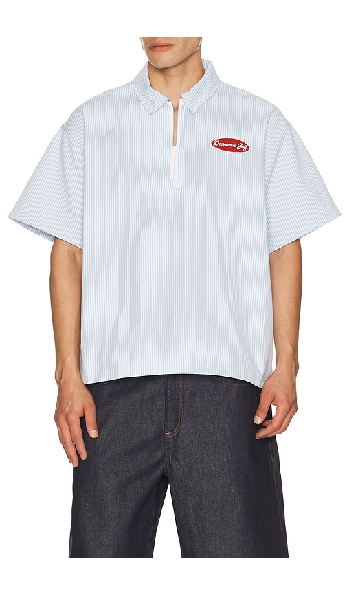 Devereux Golf The Mechanic Quarter Zip Shirt in Marine Layer